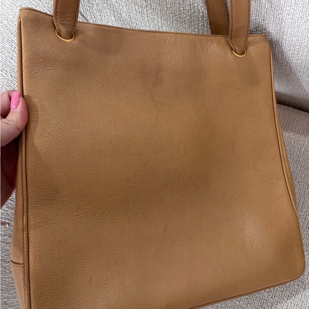 Authentic CHANEL brown caviar leather coco mark tote - Picture 3 of 15